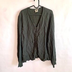 Johnny Was Dark Green Top Blouse Medium